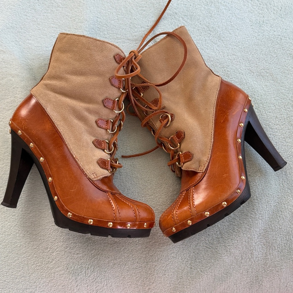 KORS Michael Kors Brown and Tan Lace Up Boots - Picture 5 of 14